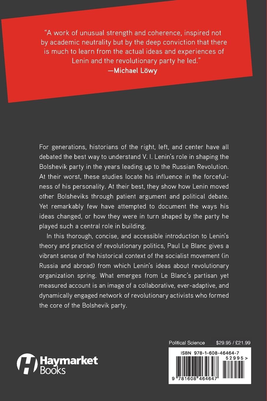 Rückseitencover Lenin and the Revolutionary Party