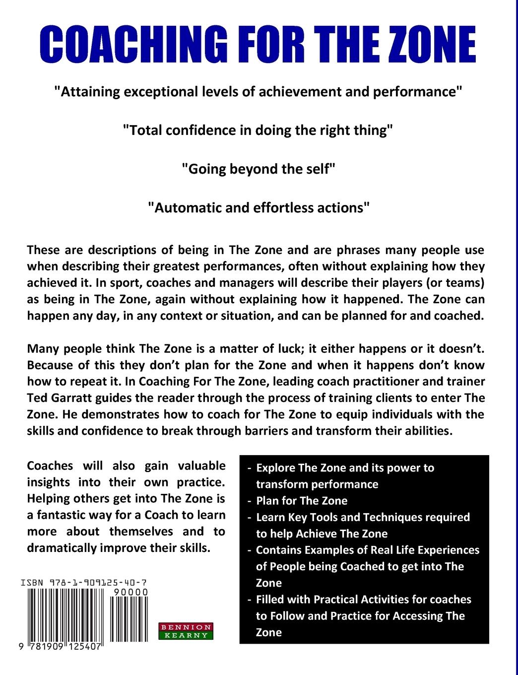 Rückseitencover Coaching For The Zone