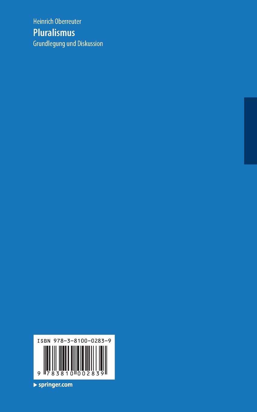 Rückseitencover Pluralismus