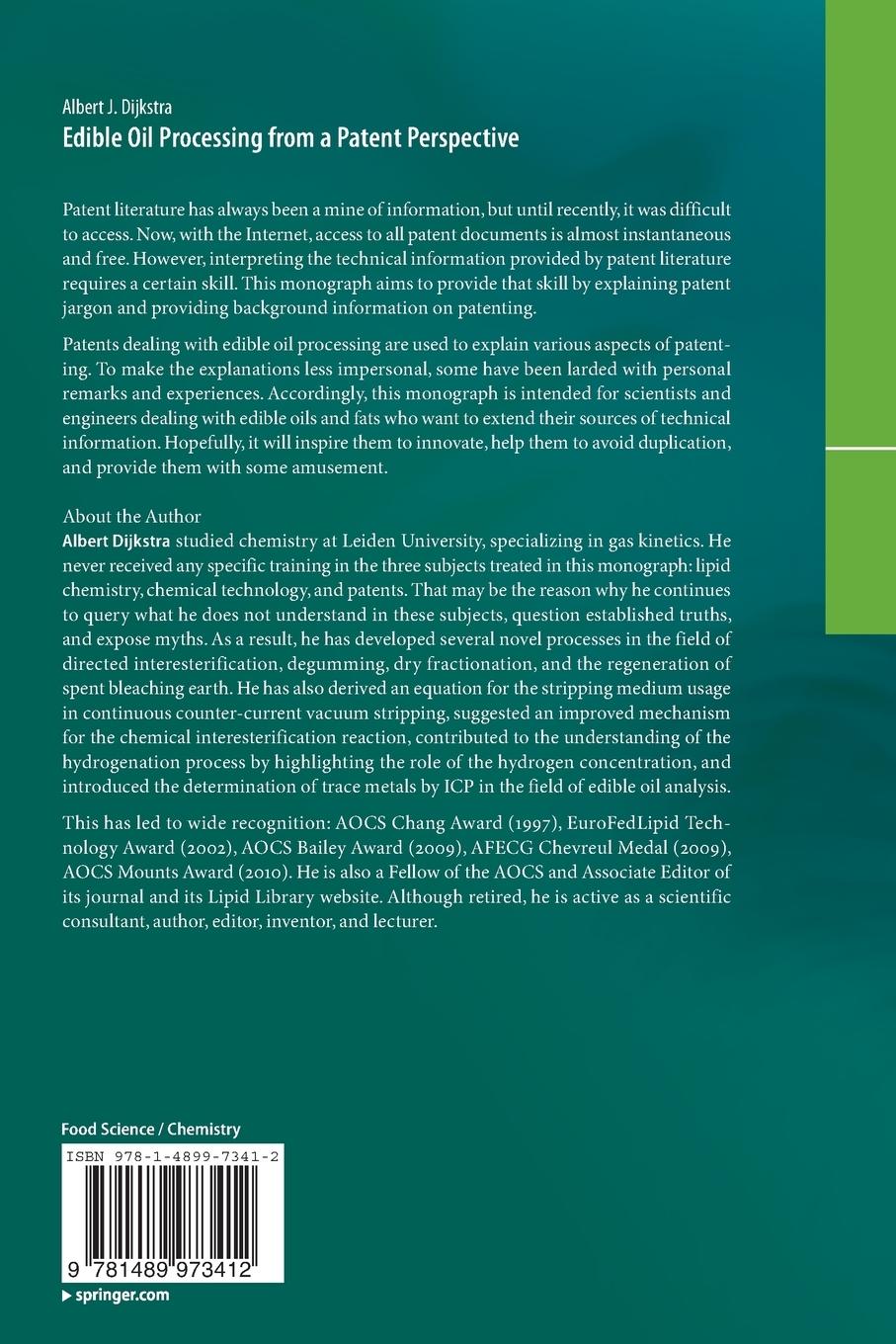 Rückseitencover Edible Oil Processing from a Patent Perspective