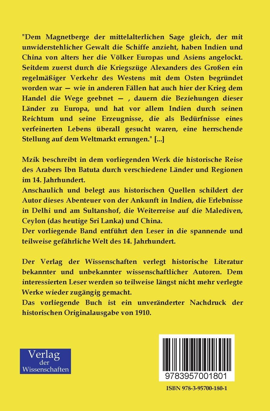 Rückseitencover Die Reise des Arabers Ibn Batuta durch Indien und China