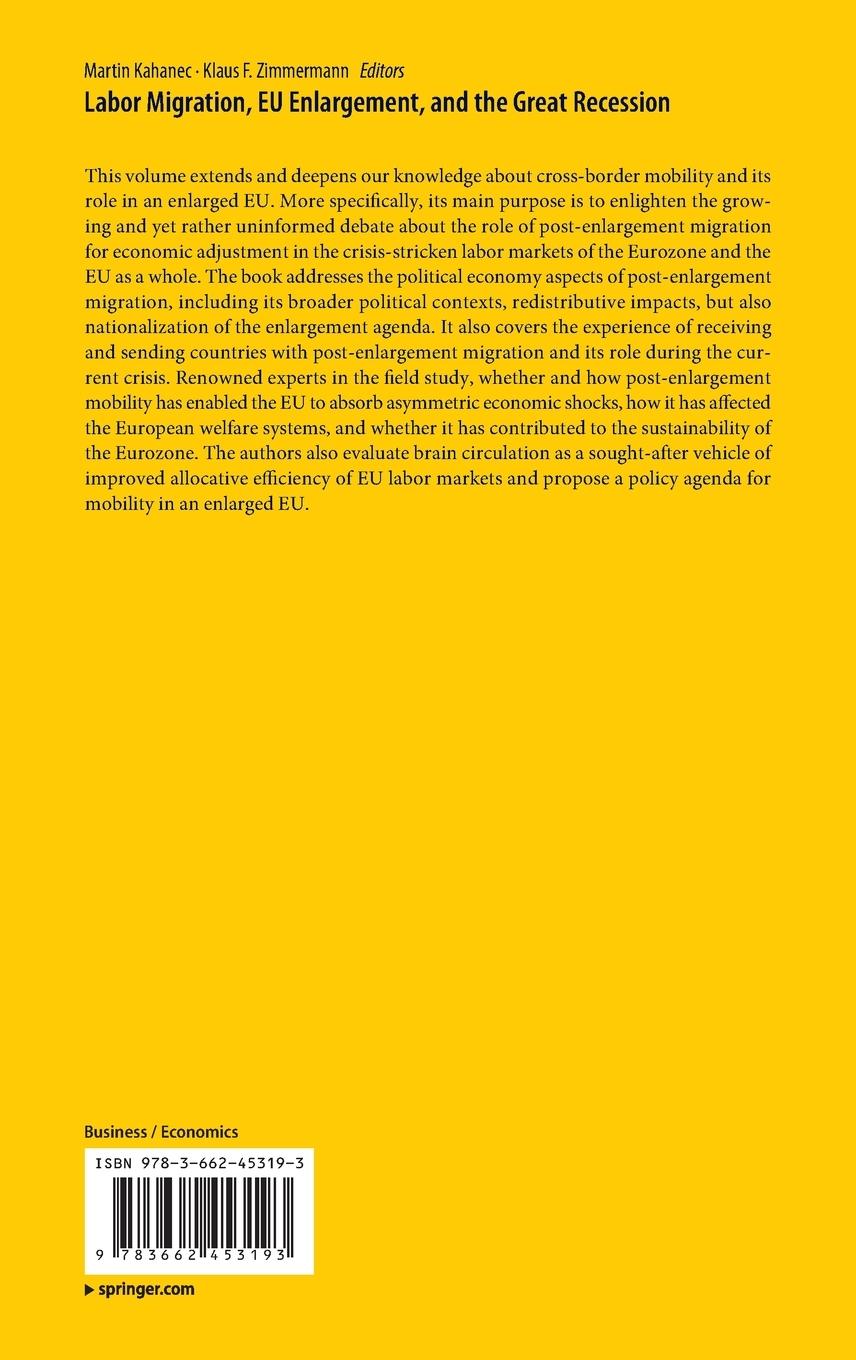 Rückseitencover Labor Migration, EU Enlargement, and the Great Recession