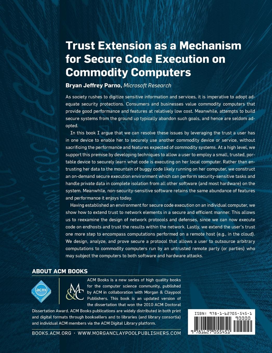 Rückseitencover Trust Extension as a Mechanism for Secure Code Execution on Commodity Computers