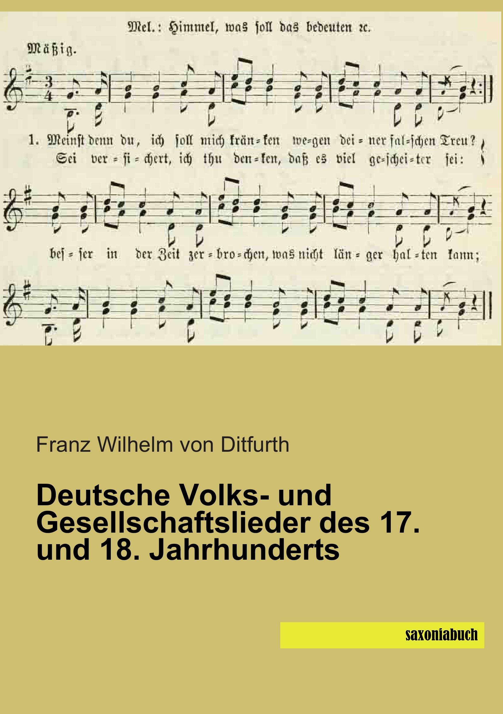 Vorderes Coverbild Deutsche Volks- und Gesellschaftslieder des 17. und 18. Jahrhunderts