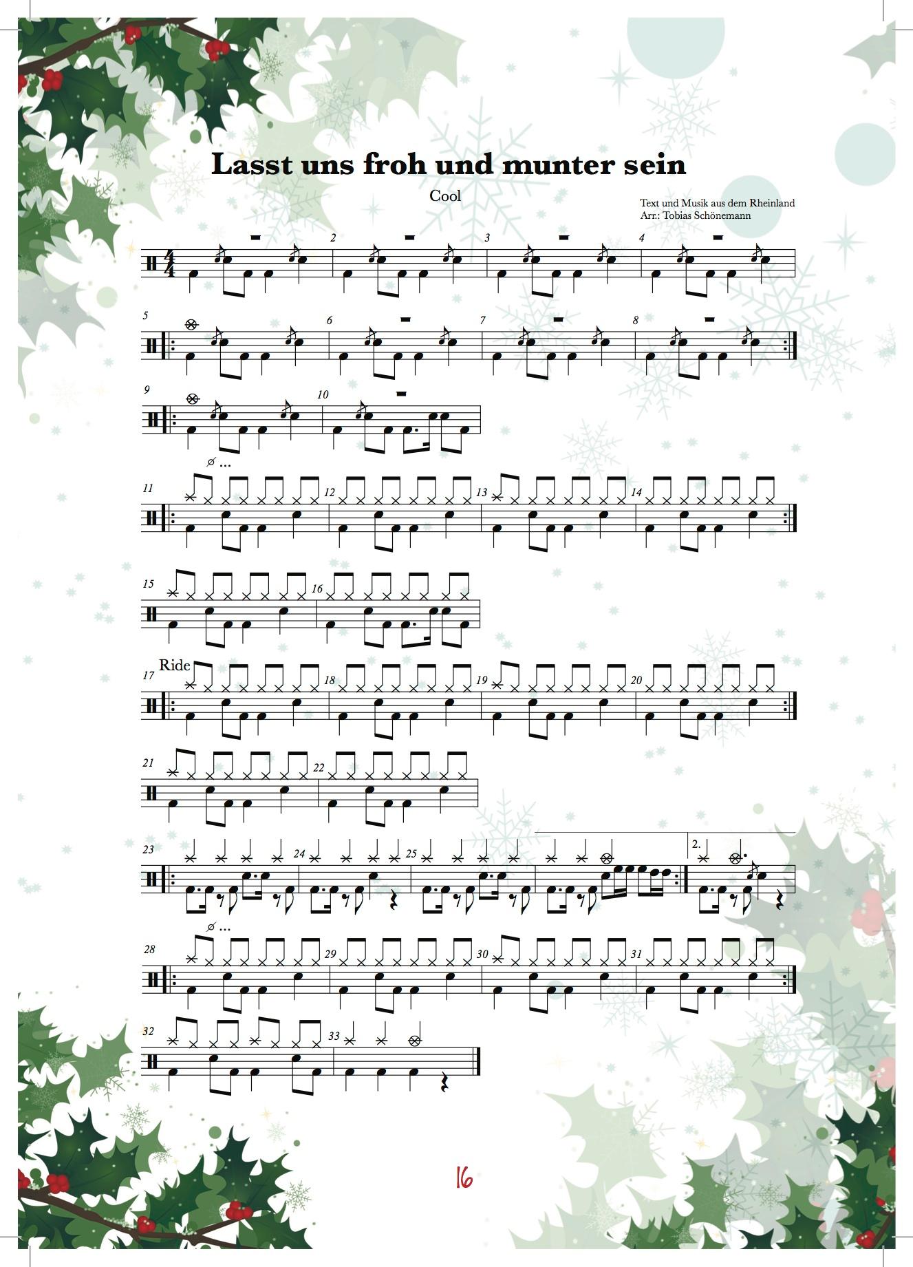 Beispielinhalt (Bild) Drummers Forge: Weihnachten am Schlagzeug Vol. 2