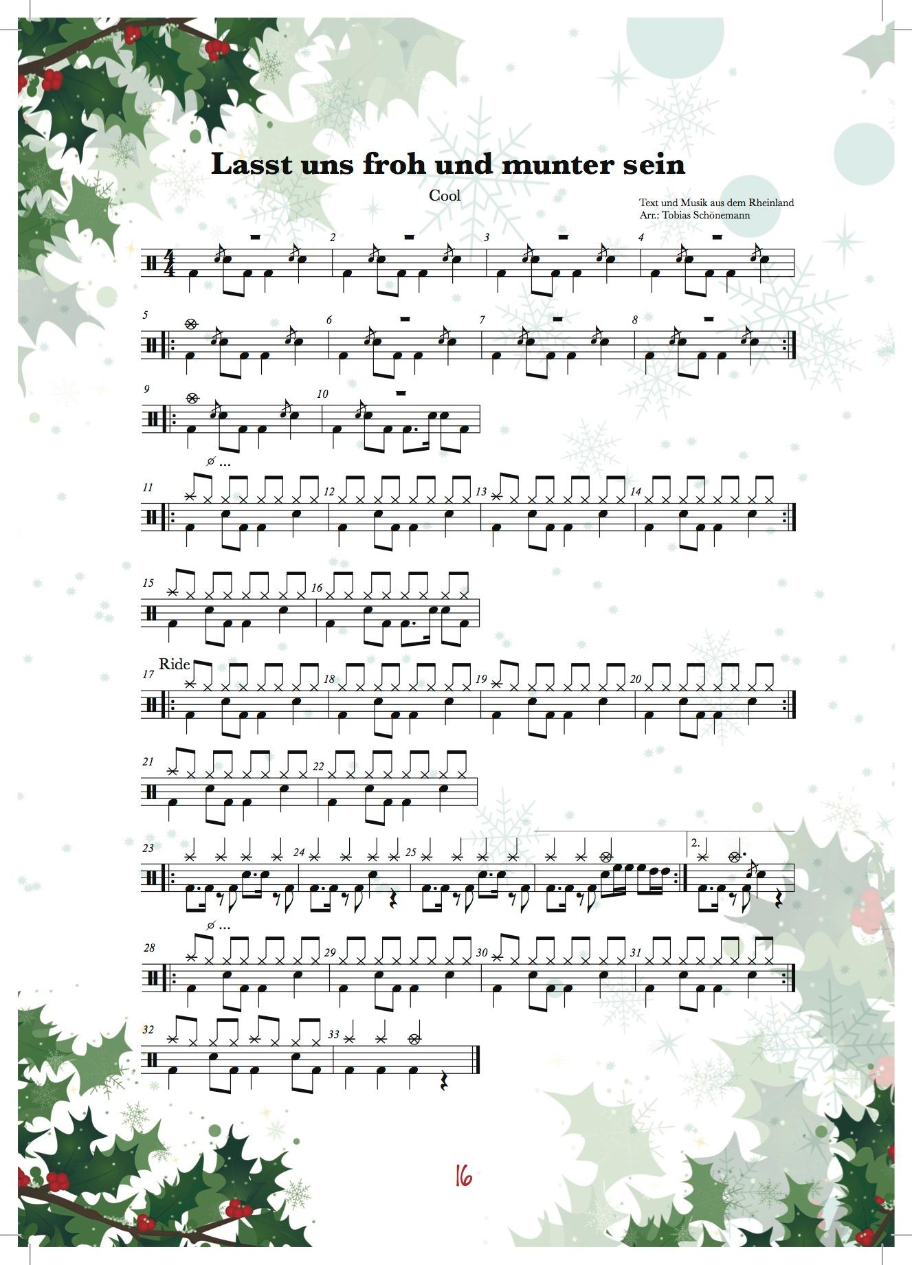 Beispielinhalt (Bild) Drummers Forge: Weihnachten am Schlagzeug Vol. 2