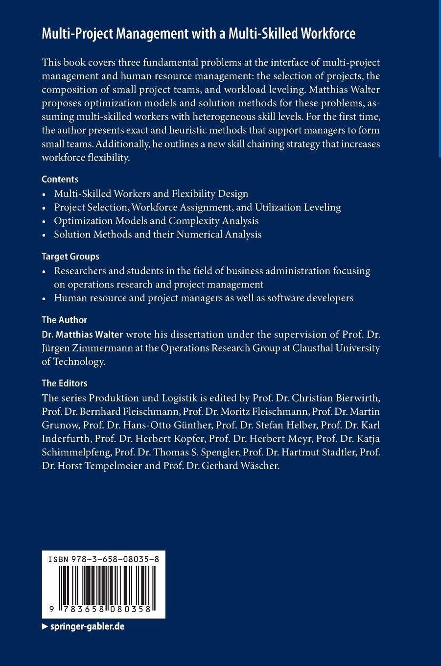 Rückseitencover Multi-Project Management with a Multi-Skilled Workforce