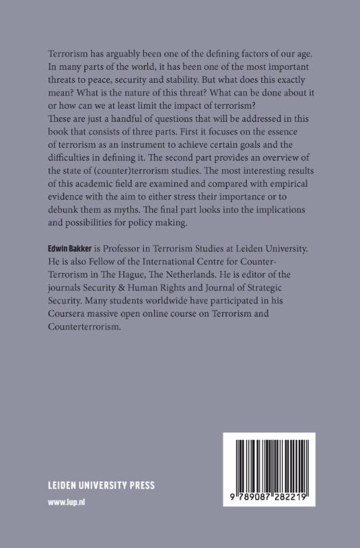 Rückseitencover Terrorism and Counterterrorism Studies