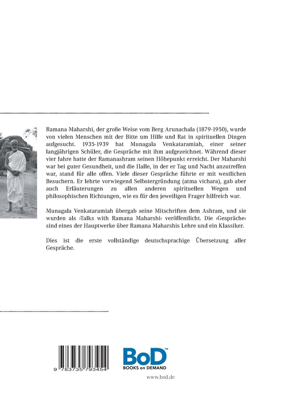 Rückseitencover Gespräche mit Ramana Maharshi