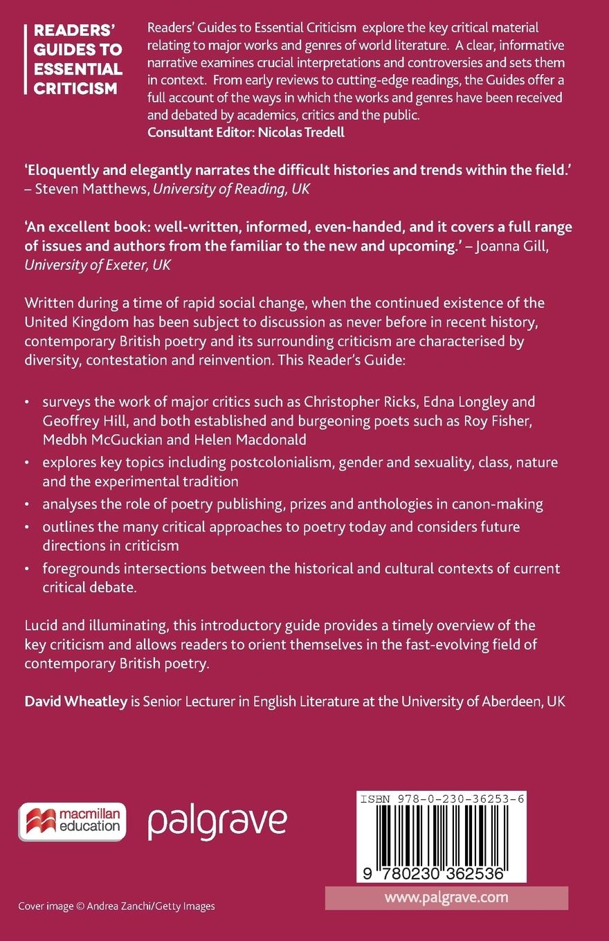 Rückseitencover Contemporary British Poetry