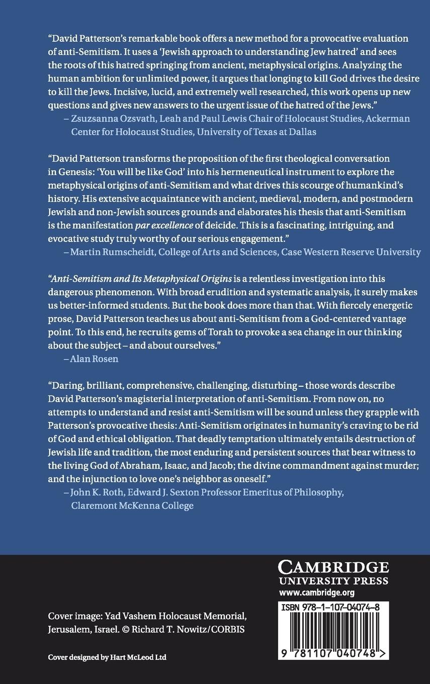 Rückseitencover Anti-Semitism and Its Metaphysical Origins