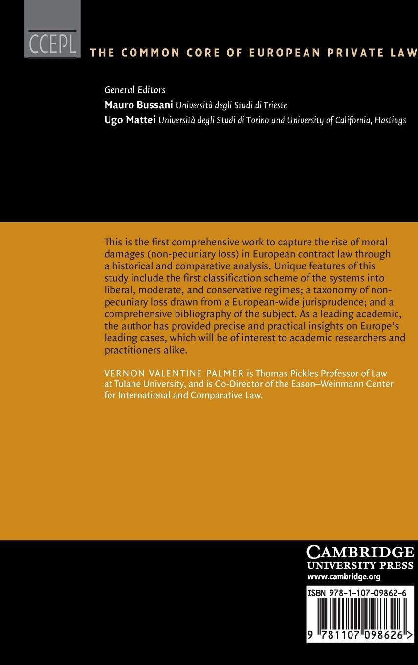 Rückseitencover The Recovery of Non-Pecuniary Loss in European Contract Law