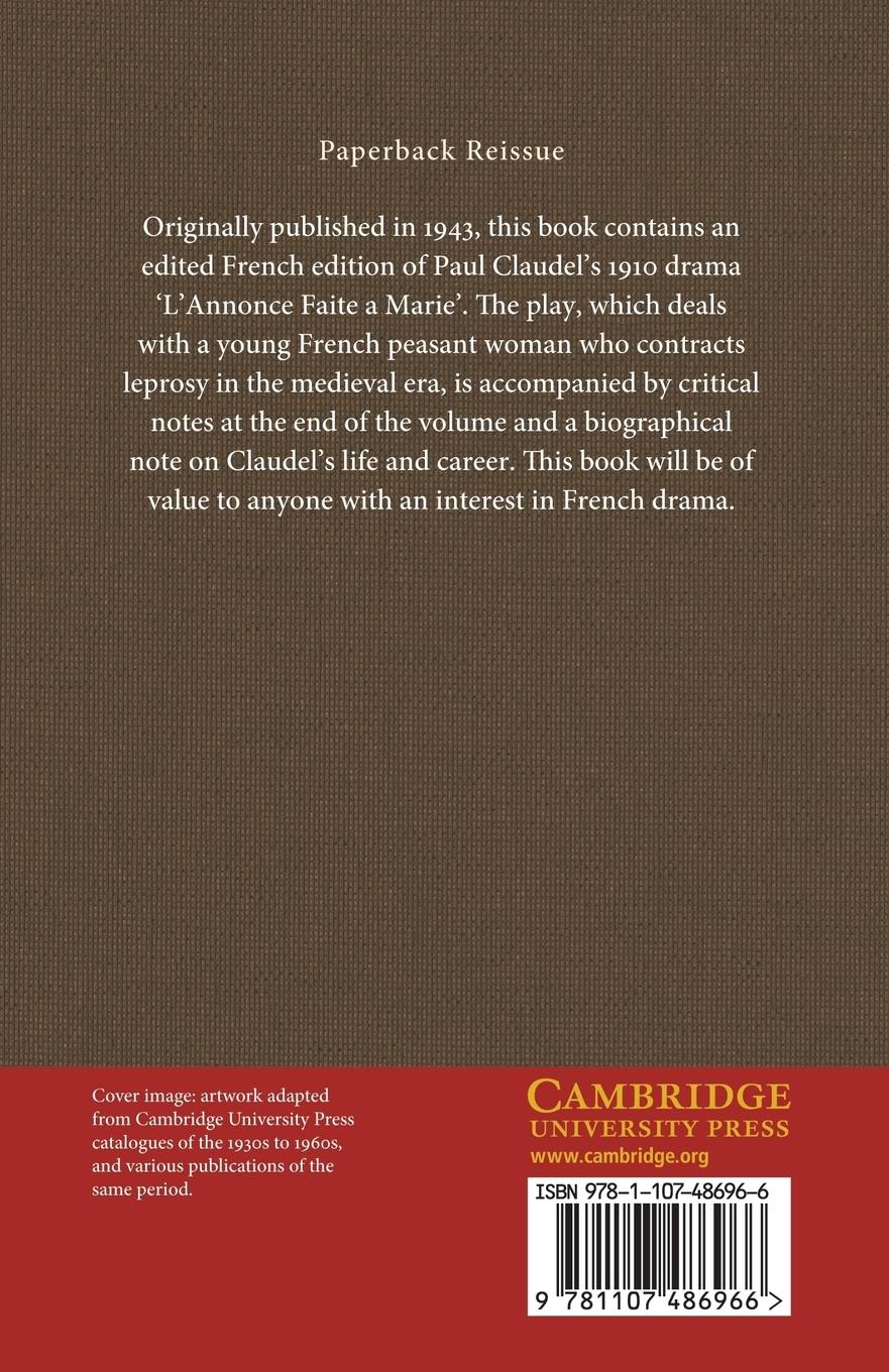 Rückseitencover L'Annonce Faite a Marie