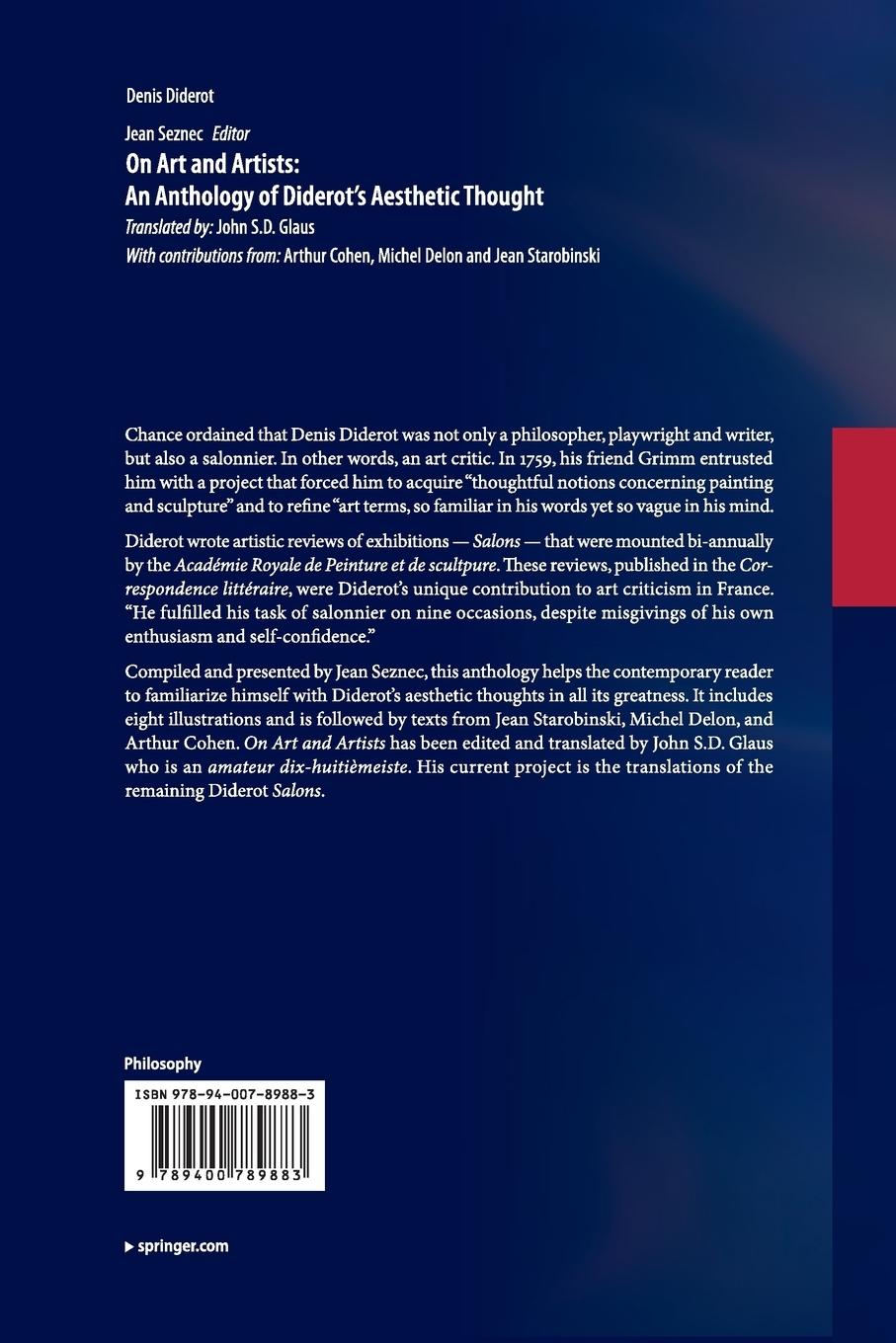 Rückseitencover On Art and Artists: An Anthology of Diderot's Aesthetic Thought