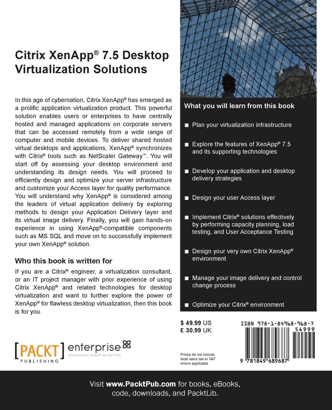 Rückseitencover Citrix XenApp 7.5 Desktop Virtualization Solutions