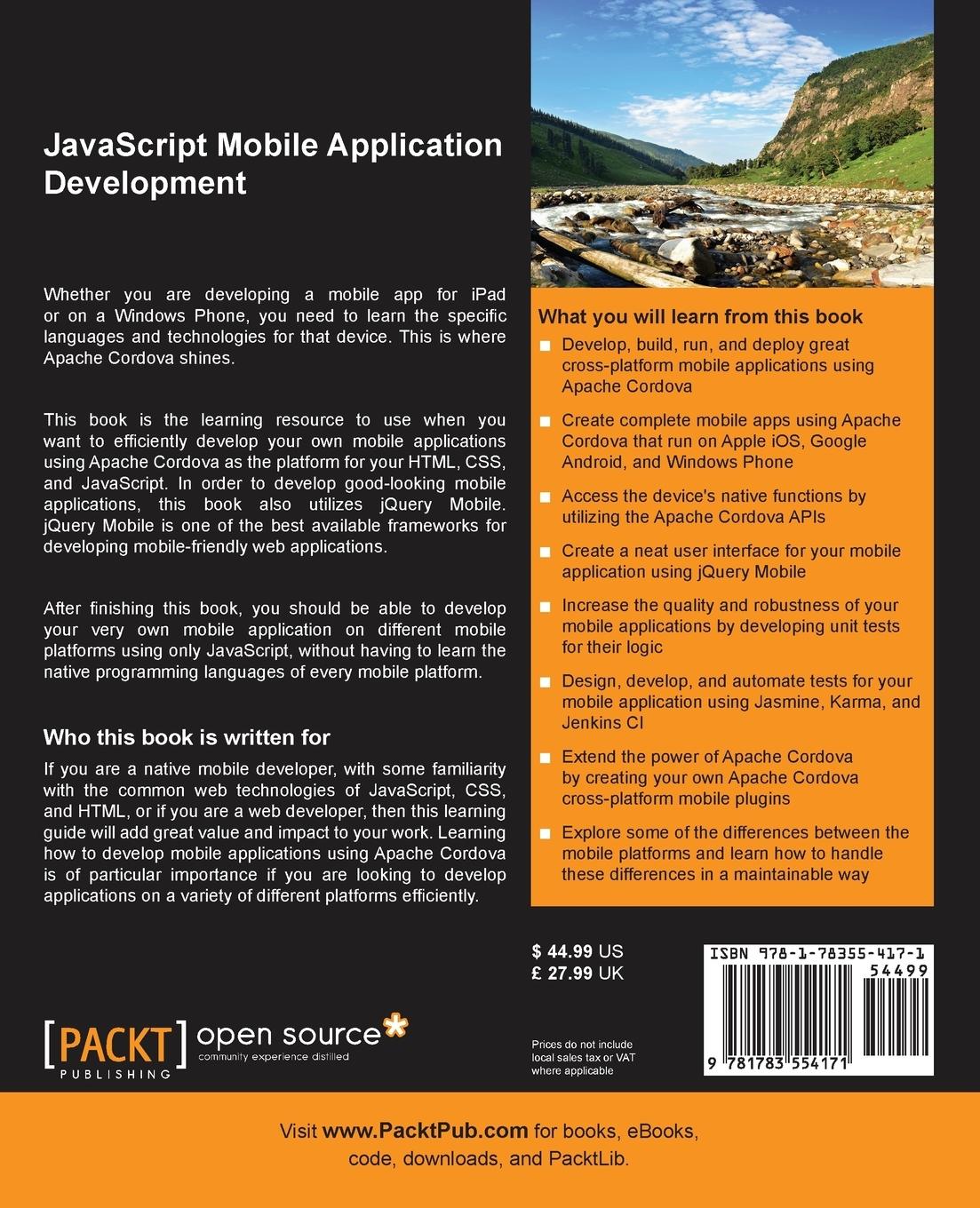 Rückseitencover JavaScript Native Mobile Apps Development