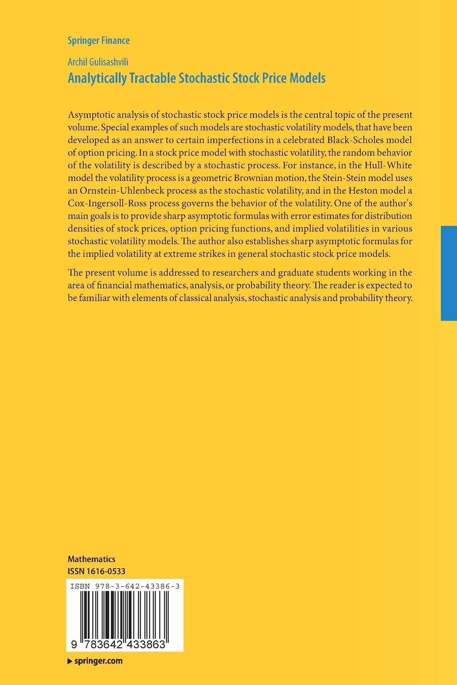 Rückseitencover Analytically Tractable Stochastic Stock Price Models