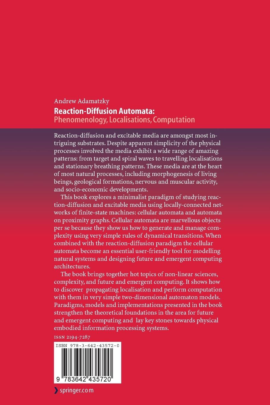 Rückseitencover Reaction-Diffusion Automata: Phenomenology, Localisations, Computation