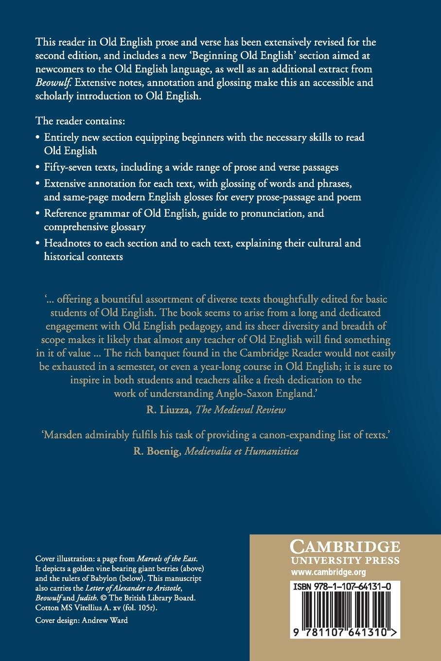 Rückseitencover The Cambridge Old English Reader