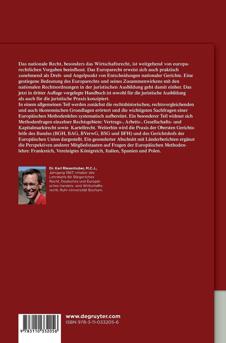 Rückseitencover Europäische Methodenlehre