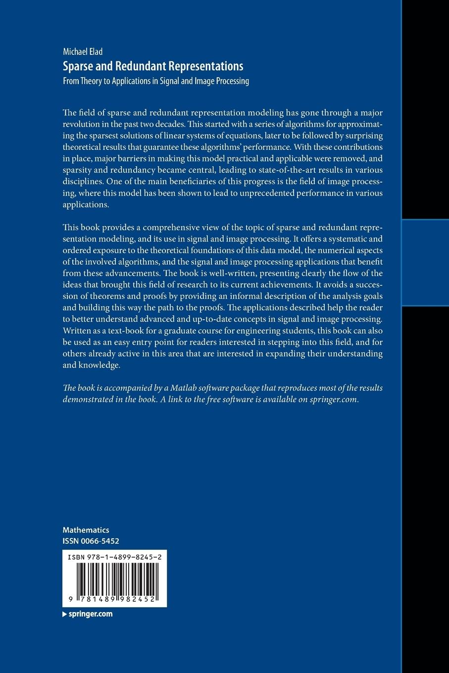 Rückseitencover Sparse and Redundant Representations