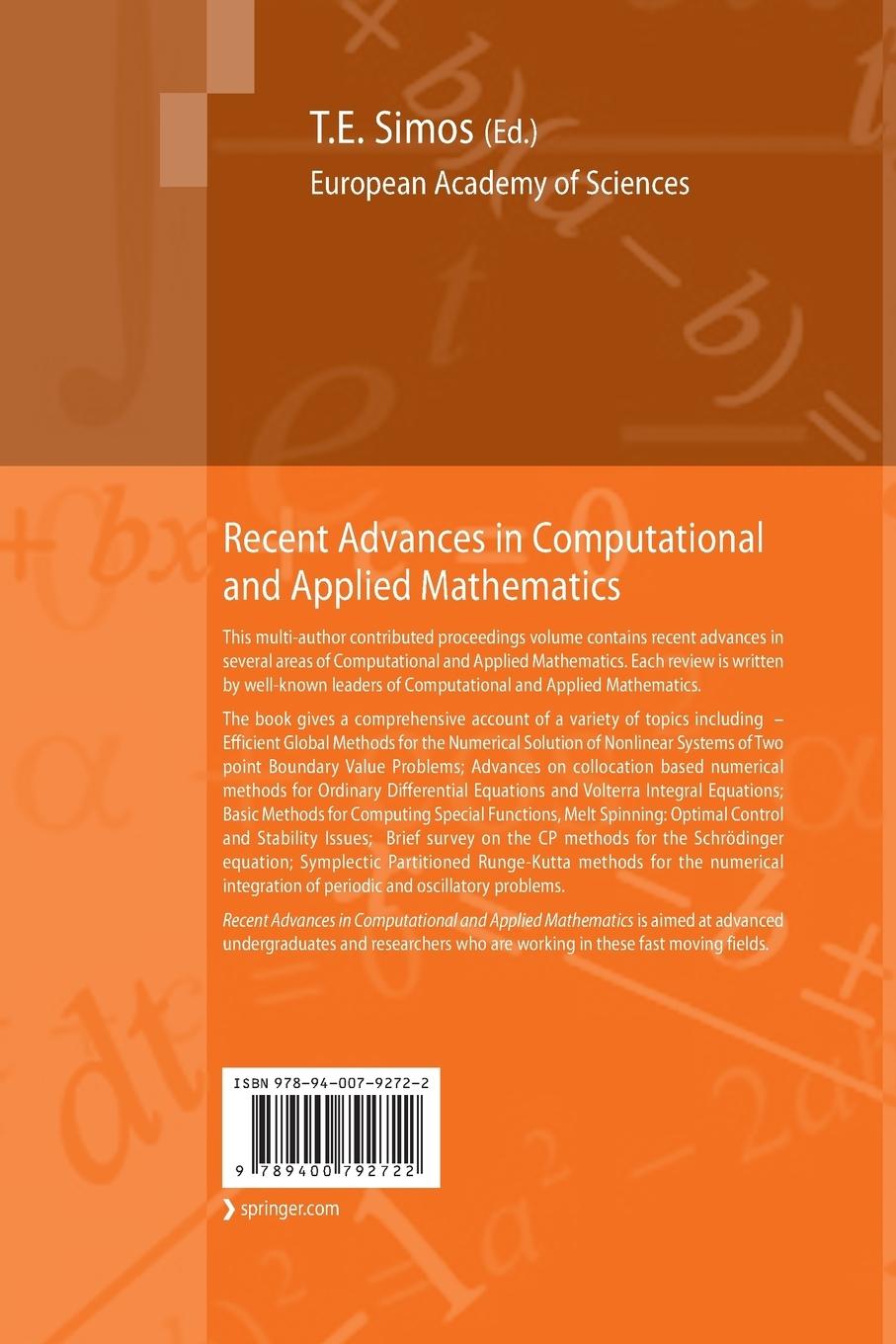 Rückseitencover Recent Advances in Computational and Applied Mathematics
