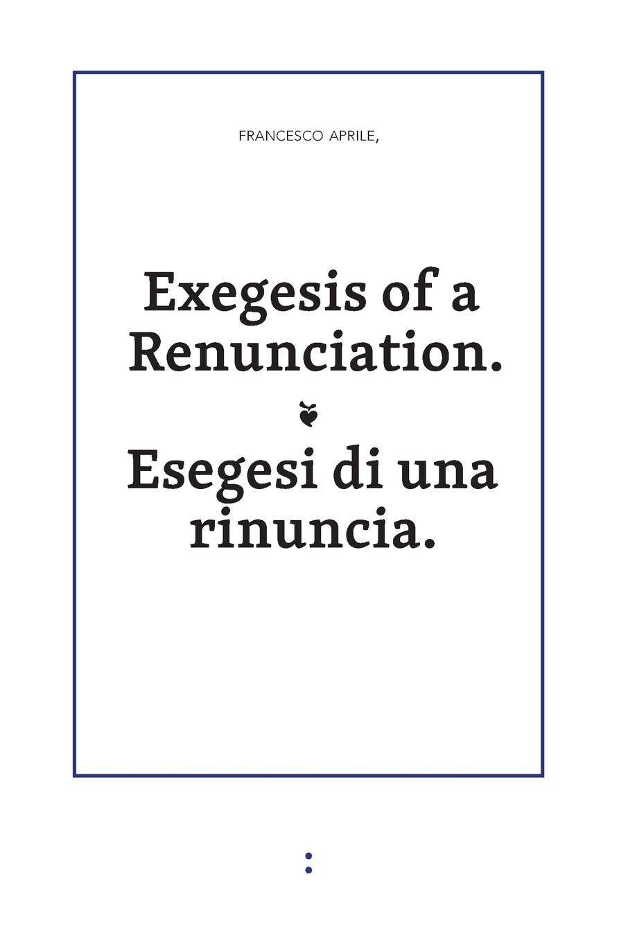 Vorderes Coverbild Exegesis of a Renunciation