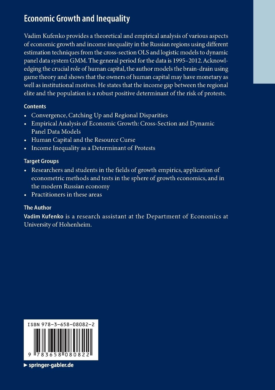 Rückseitencover Economic Growth and Inequality