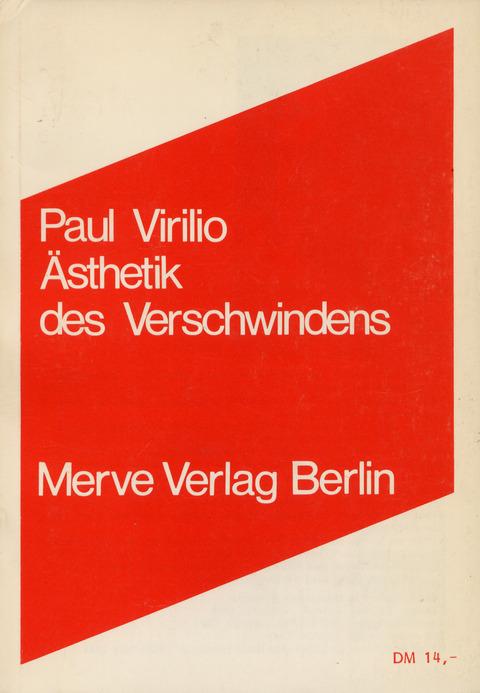 Vorderes Coverbild Ästhetik des Verschwindens