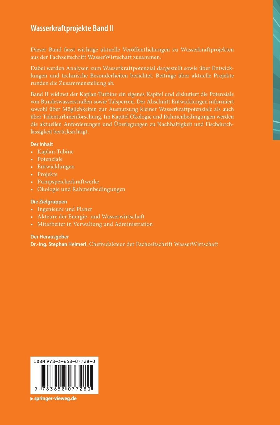 Rückseitencover Wasserkraftprojekte Band II