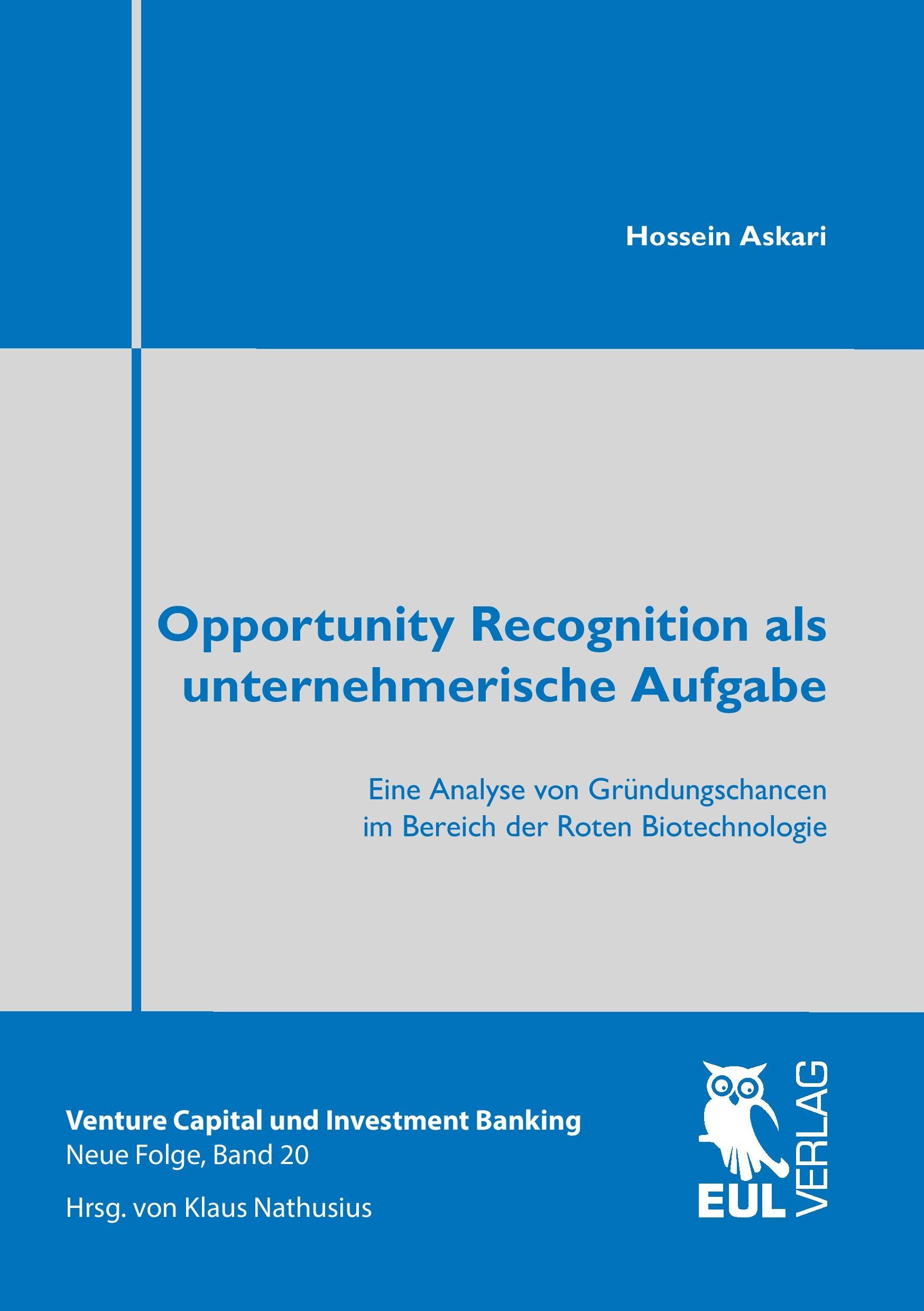 Vorderes Coverbild Opportunity Recognition als unternehmerische Aufgabe