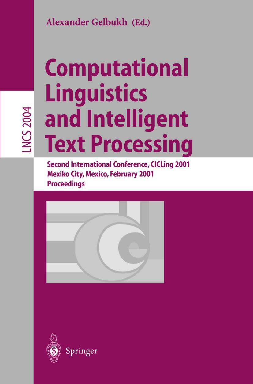 Vorderes Coverbild Computational Linguistics and Intelligent Text Processing