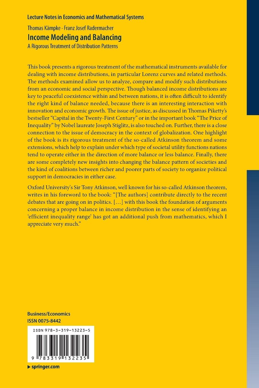Rückseitencover Income Modeling and Balancing