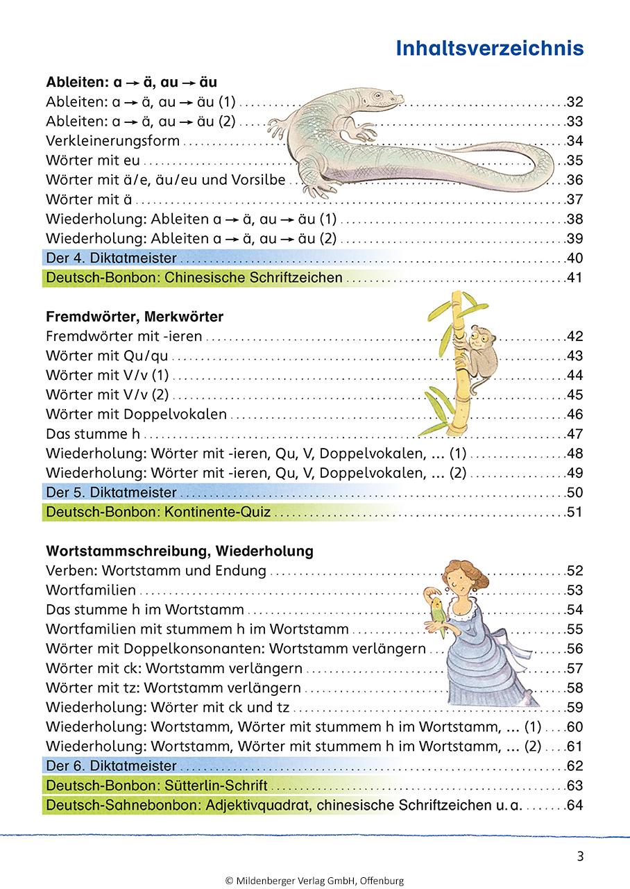 Beispielinhalt (Bild) Das Übungsheft Rechtschreiben 3