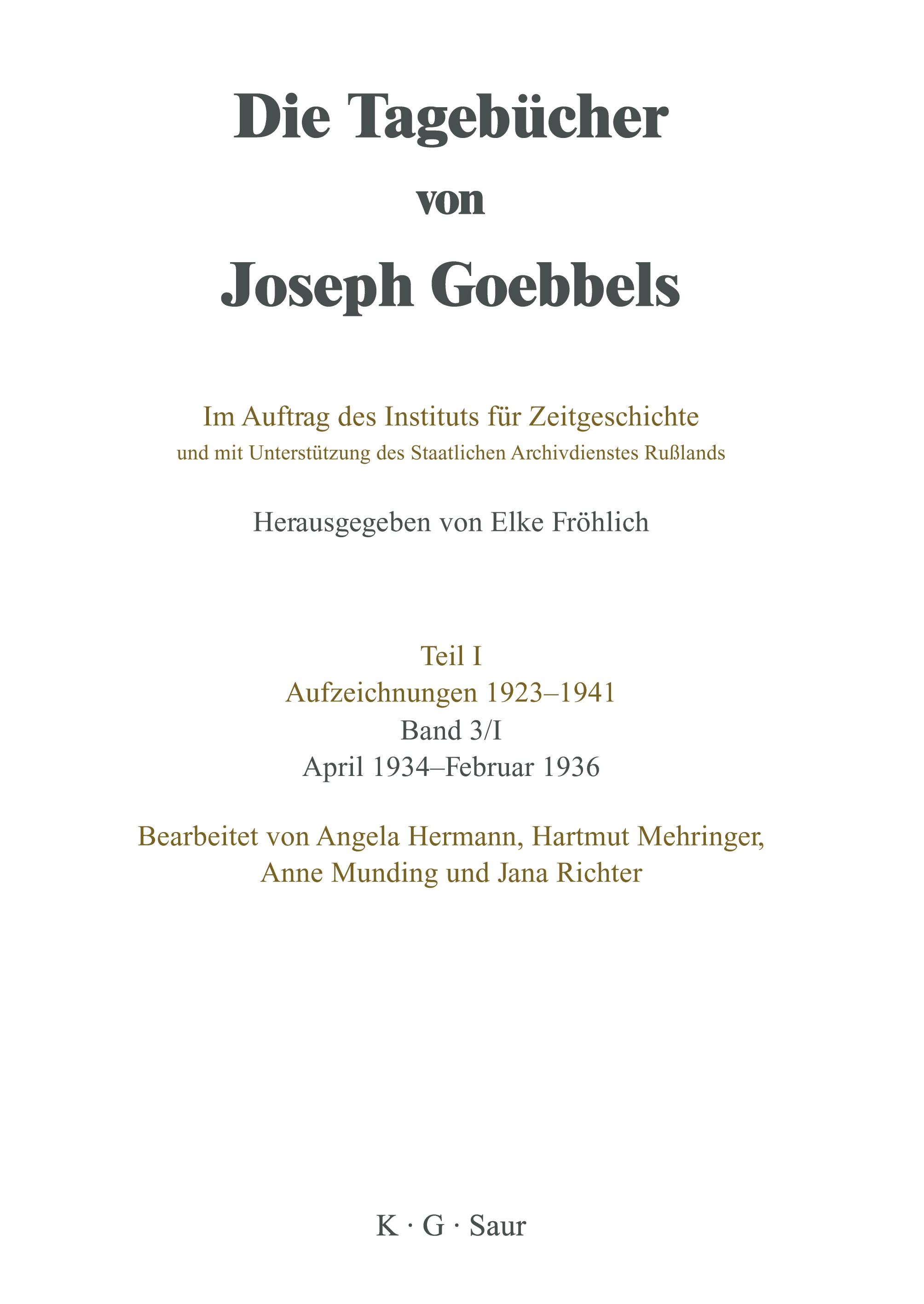 Vorderes Coverbild April 1934 - Februar 1936