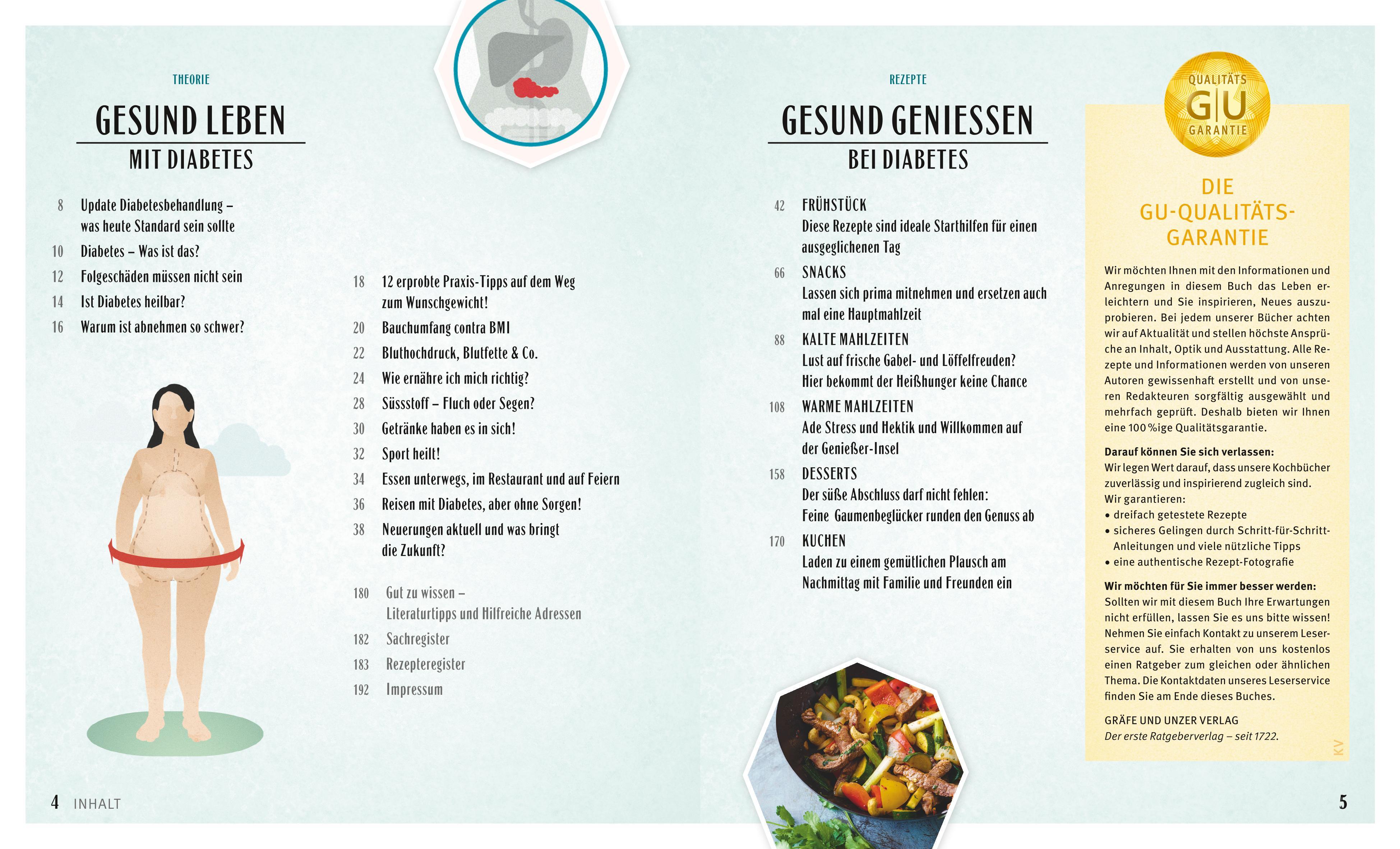 Beispielinhalt (Bild) Diabetes-Kochbuch