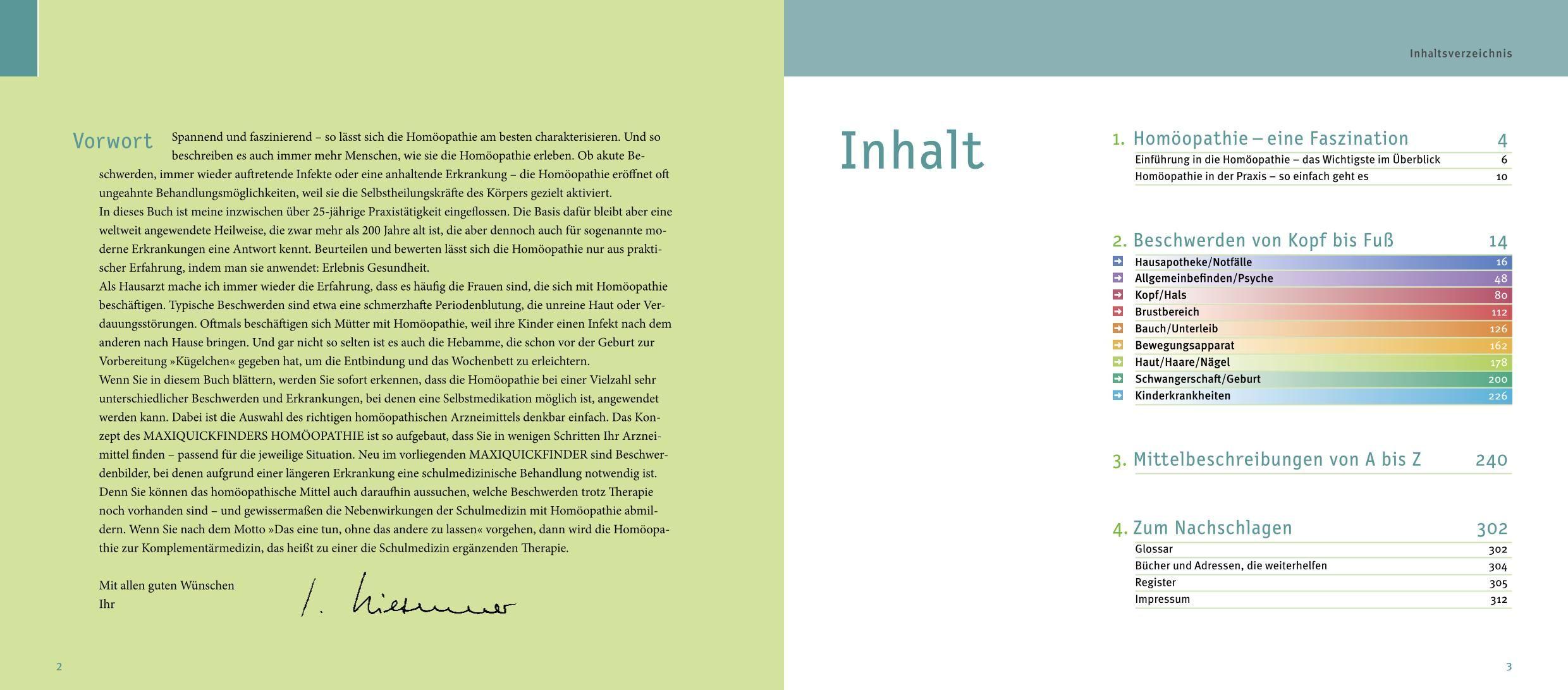 Beispielinhalt (Bild) MaxiQuickfinder Homöopathie