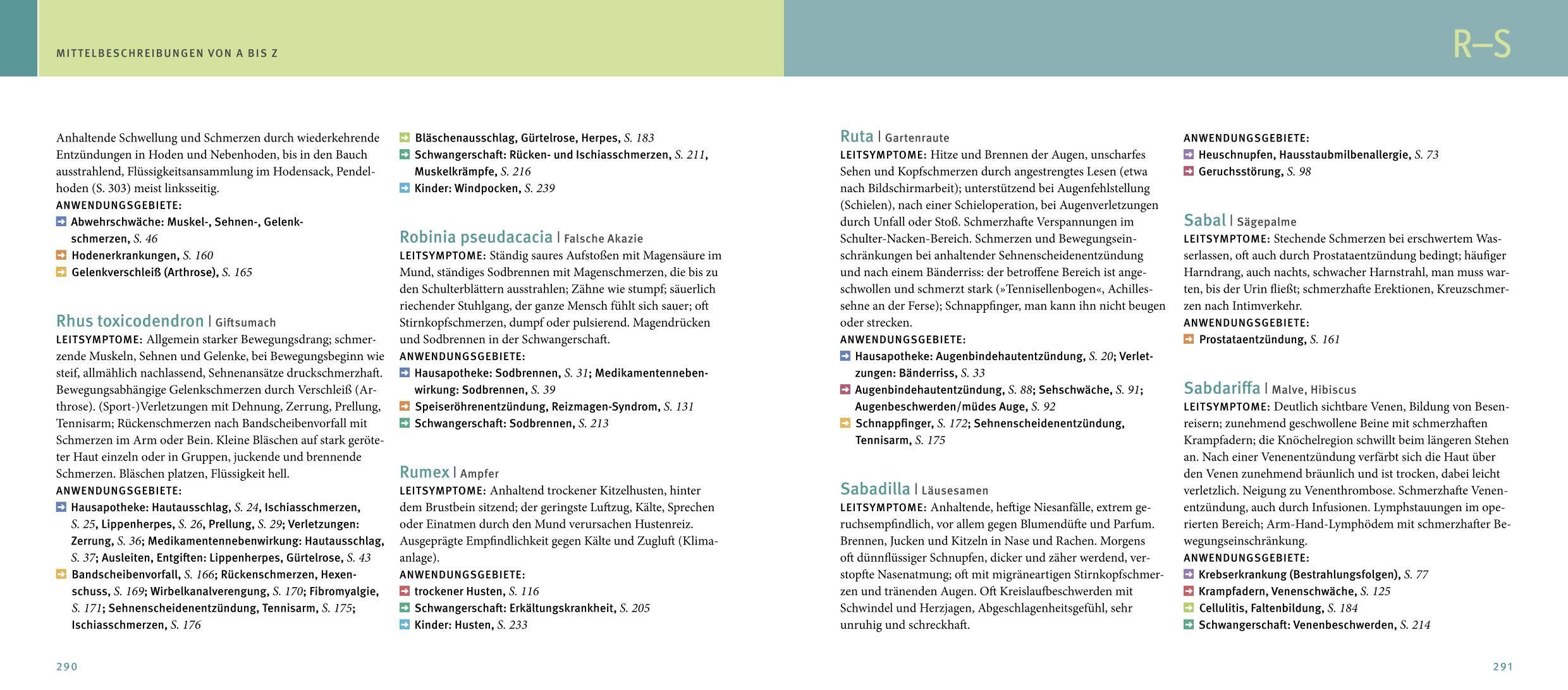 Beispielinhalt (Bild) MaxiQuickfinder Homöopathie