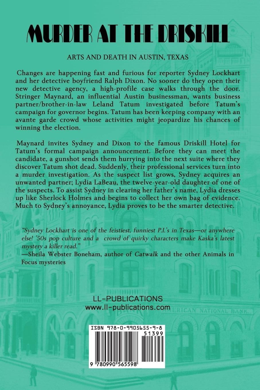 Rückseitencover Murder at The Driskill - A Sydney Lockhart Mystery