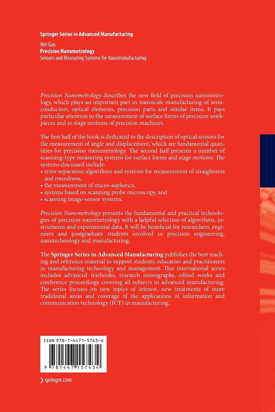 Rückseitencover Precision Nanometrology