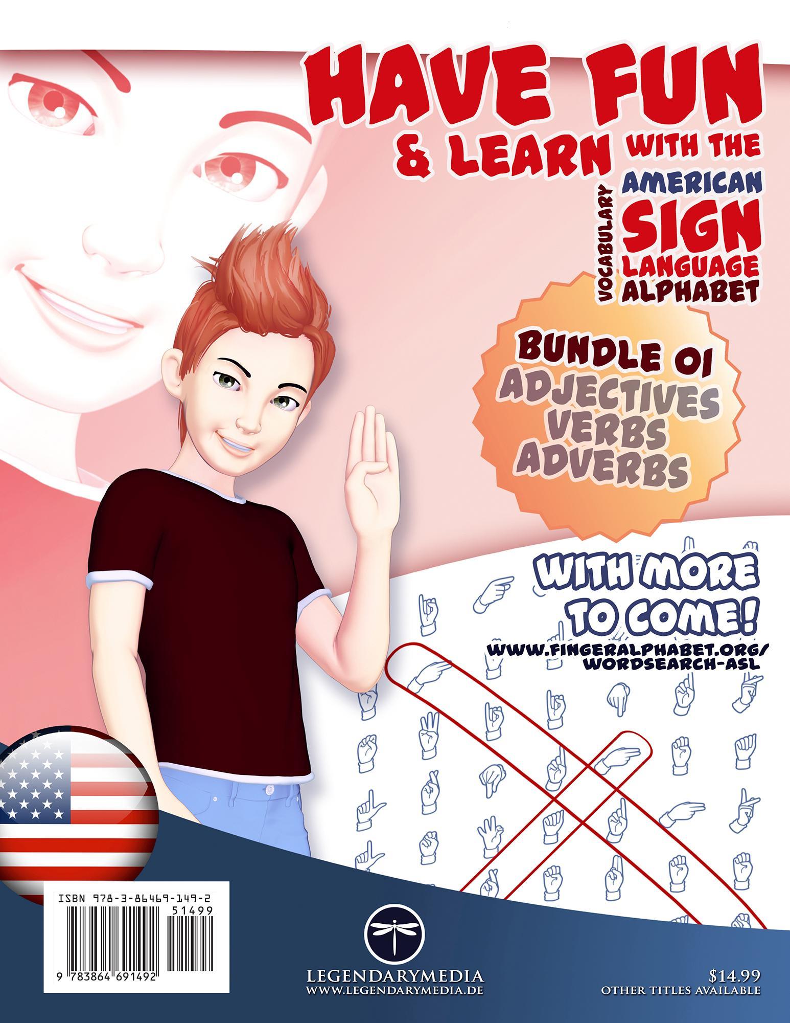Rückseitencover 108 Word Search Puzzles with The American Sign Language Alphabet