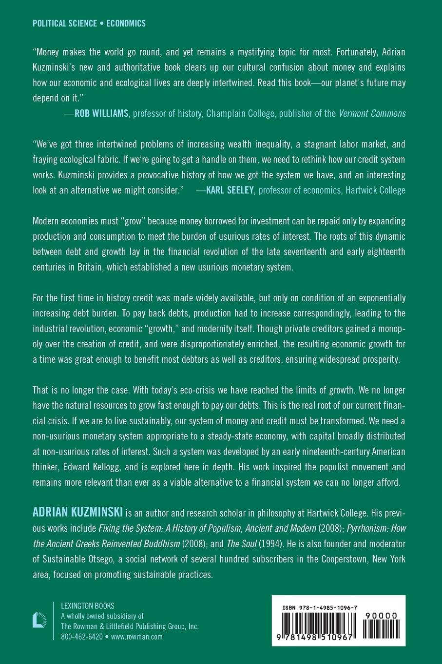 Rückseitencover Ecology of Money