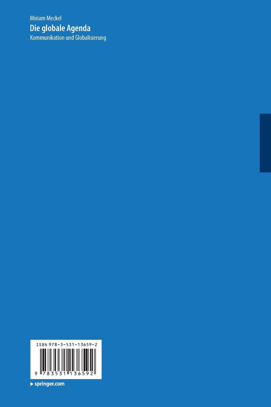 Rückseitencover Die globale Agenda