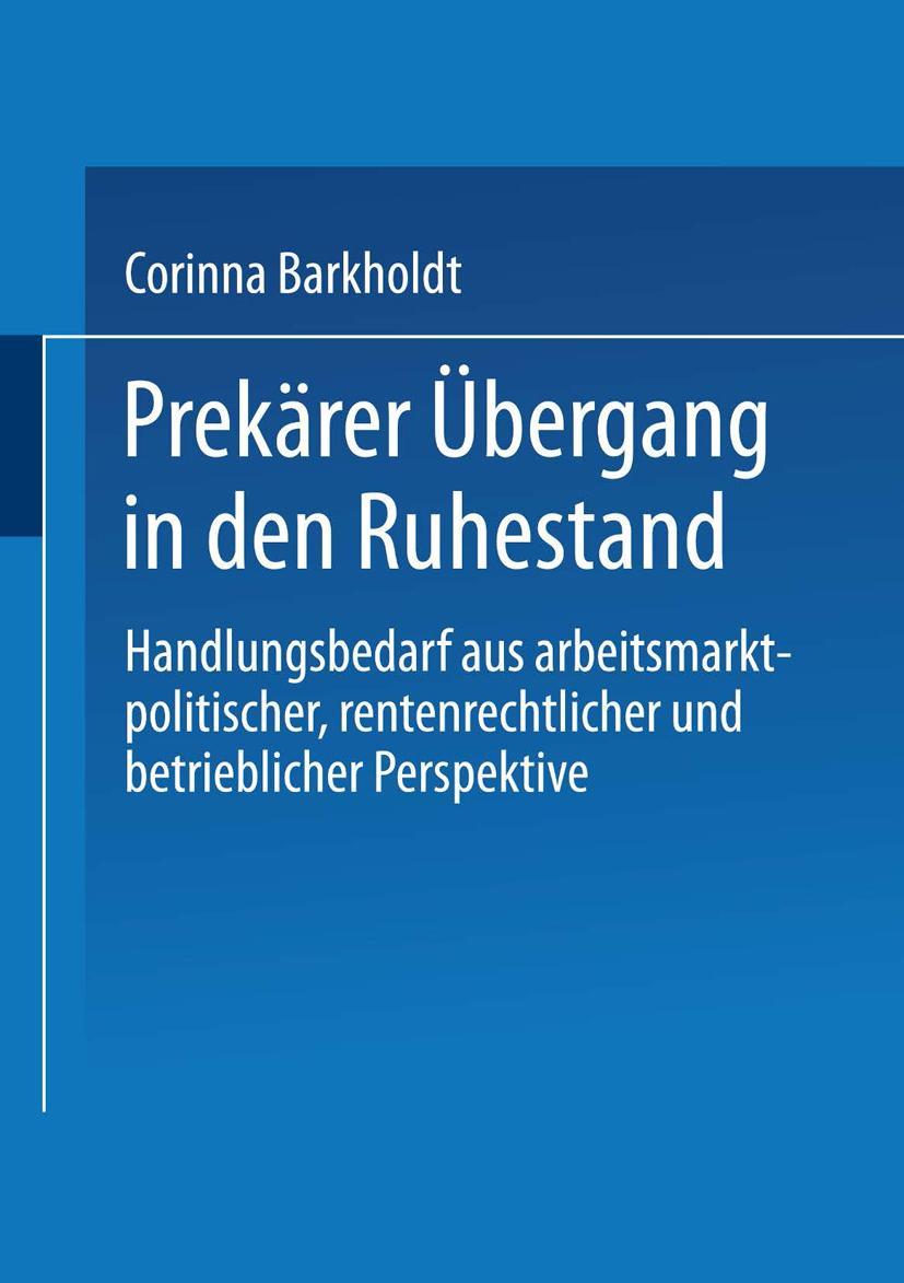 Vorderes Coverbild Prekärer Übergang in den Ruhestand