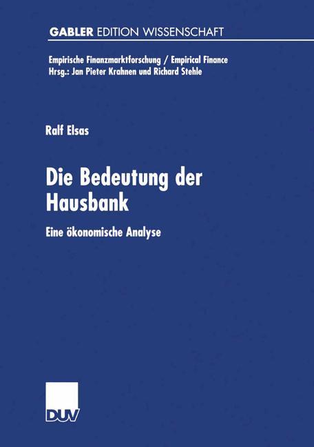 Vorderes Coverbild Die Bedeutung der Hausbank