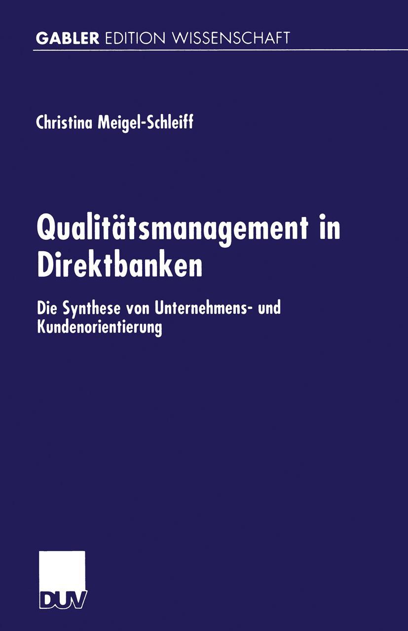 Vorderes Coverbild Qualitätsmanagement in Direktbanken