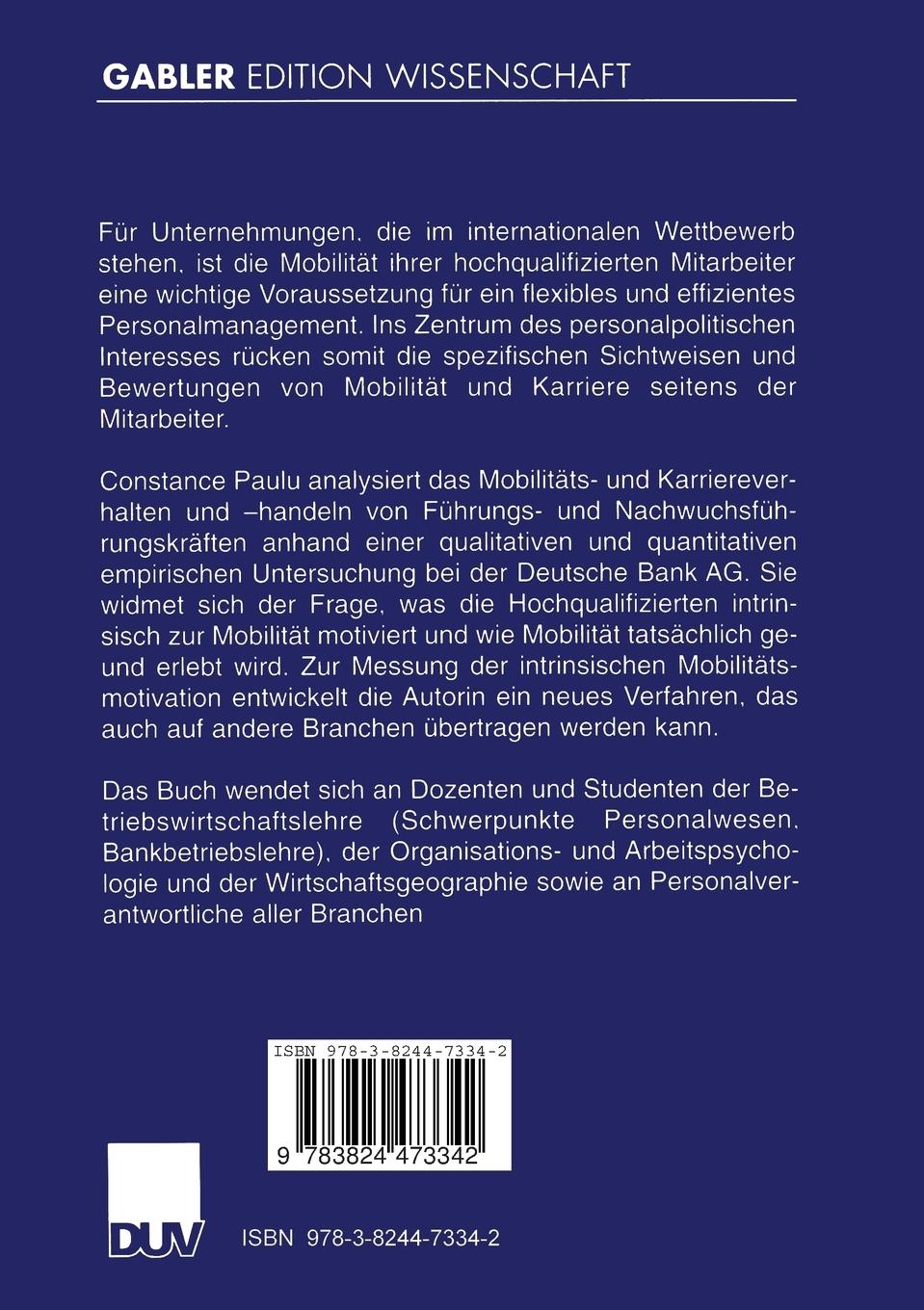 Rückseitencover Mobilität und Karriere