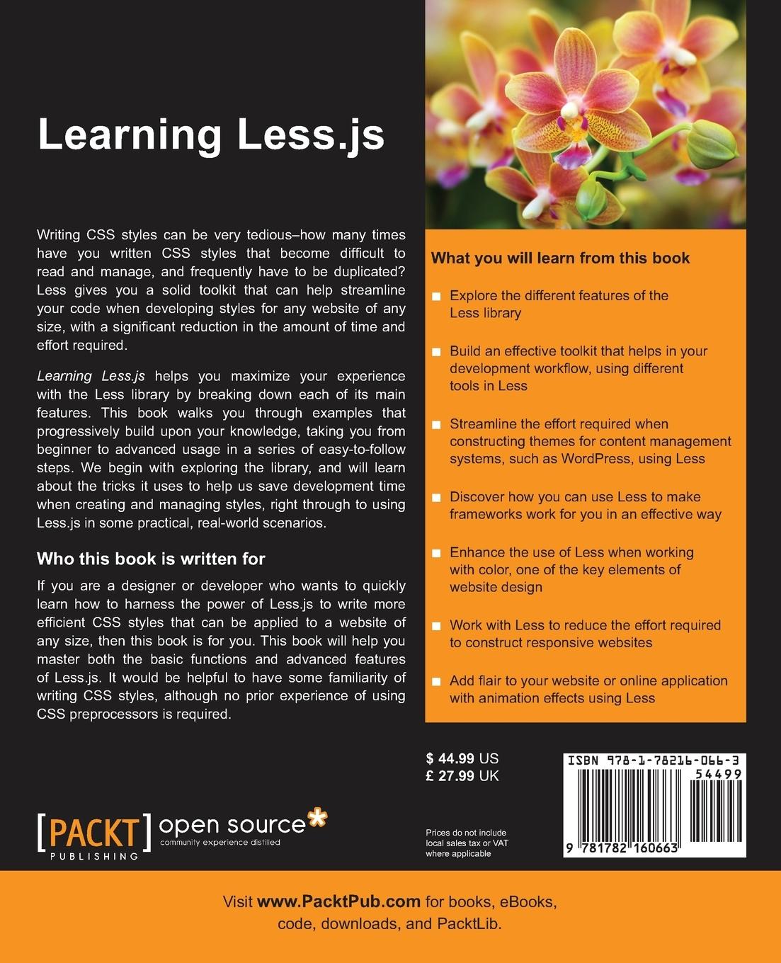 Rückseitencover Learning Less.js