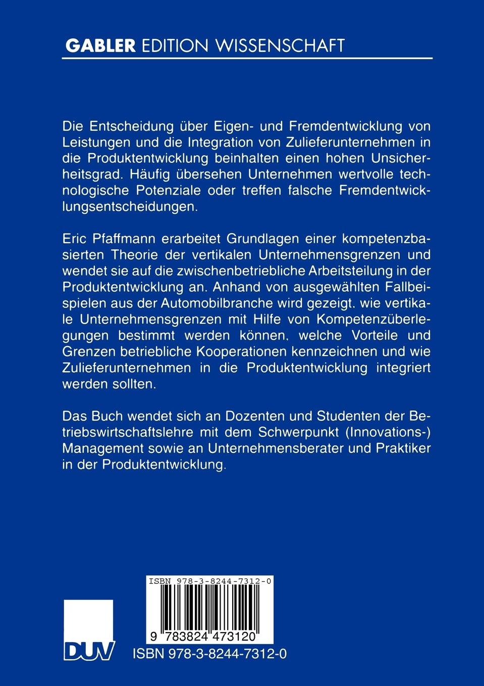 Rückseitencover Kompetenzbasiertes Management in der Produktentwicklung