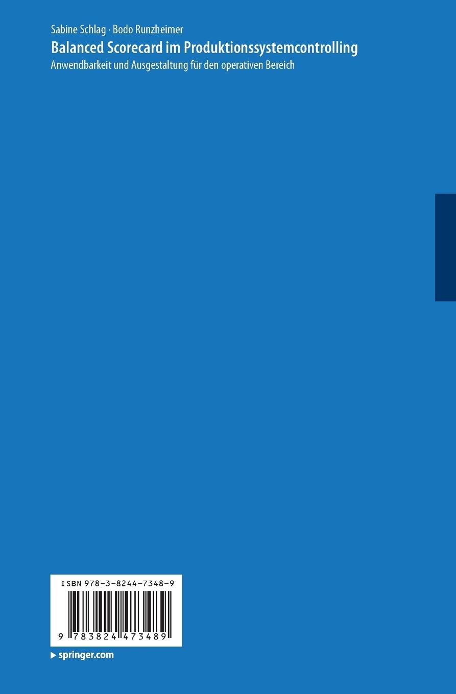 Rückseitencover Balanced Scorecard im Produktionssystemcontrolling